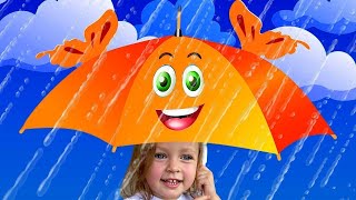 雨雨走开宋幼儿园儿童和儿童韵用伞学习颜色