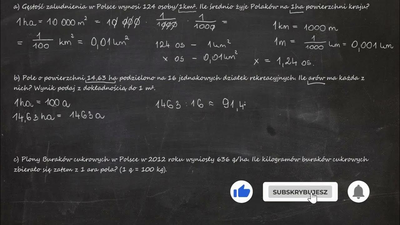 A Gestosc Zaludnienia W Polsce Wynosi 124 Osoby 1km Ile Srednio Zyje Polakow Na 1ha Powierzchni Youtube