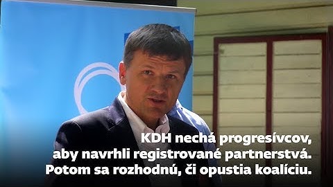 KDH nechá progresívcov, aby navrhli registrované partnerstvá