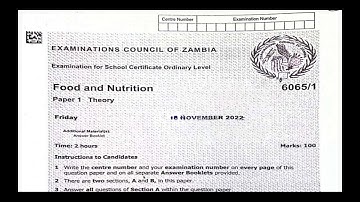 FOOD AND NUTRITION P1 ECZ 2022 NOVEMBER