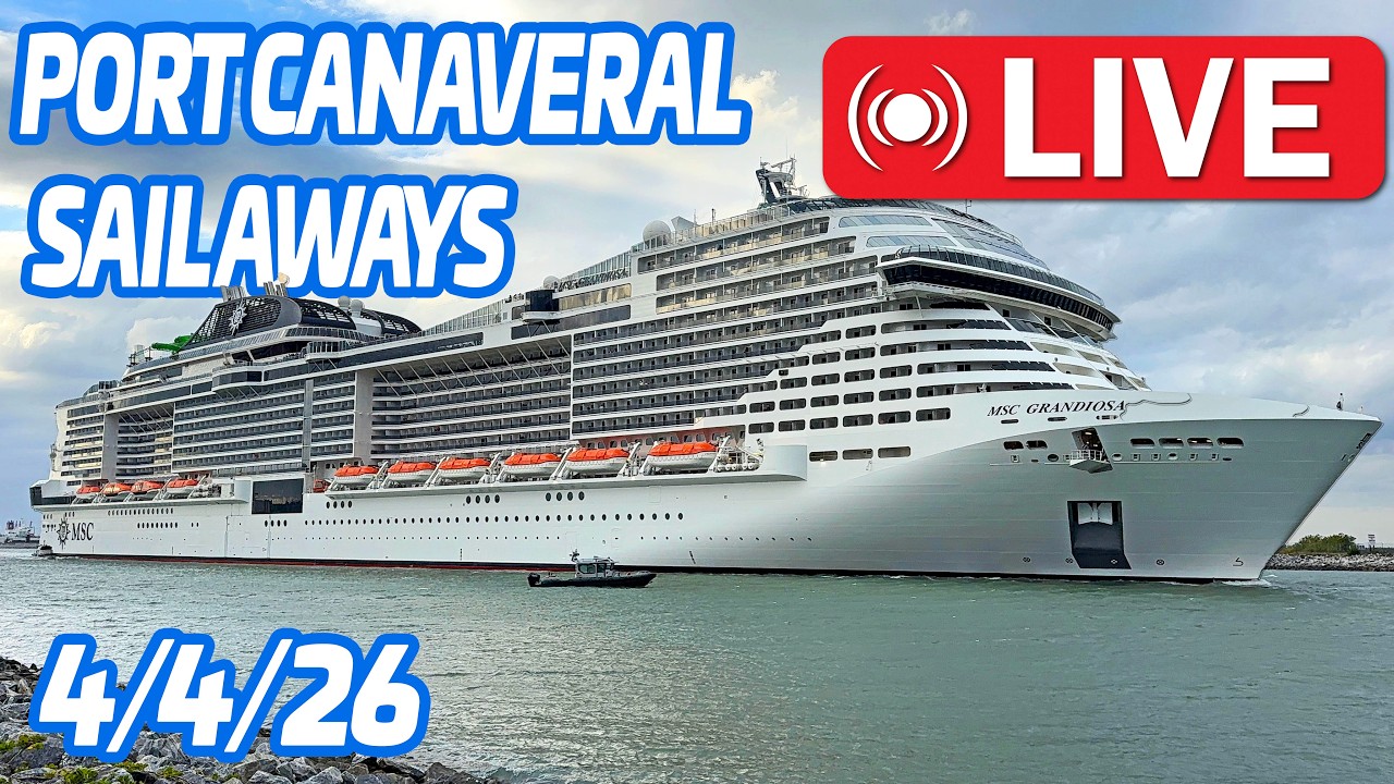 🔴 LIVE: 6 Cruise Ships Sailing Away from Port Canaveral | Mardi Gras, MSC Grandiosa & More