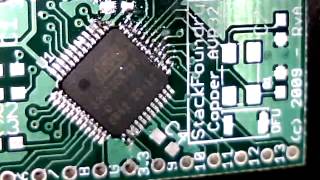 SMD soldering exercise #2: Crystal and AVR32 uC