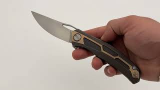 Shirogorov Knives Quantum - M390 - Bronze Ano Titanium - Blue Ano Accents - MRBS Knife From Recon 1