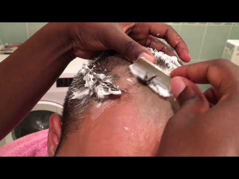 MY 1ST ASMR BARBER HEADSHAVE BY STRAIGHT RAZOR// Tingly sounds [HD]
