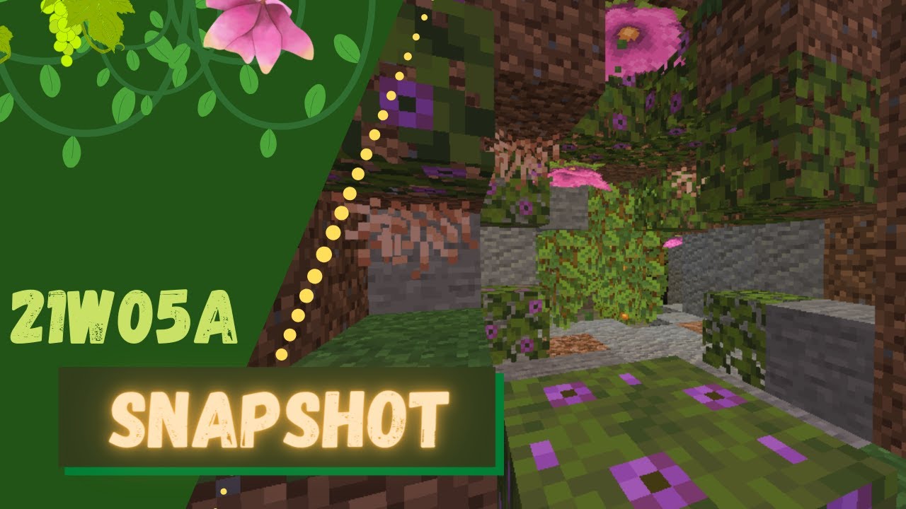 NEW Minecraft Snapshot 21w05a - LUSH CAVES ( Minecraft 1.17  Update )