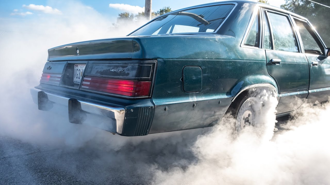 MASSIVE BURNOUT 1983 Mercury Marquis Water Pump Install YouTube