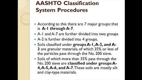 AASHTO CLASSIFICATION SYSTEM