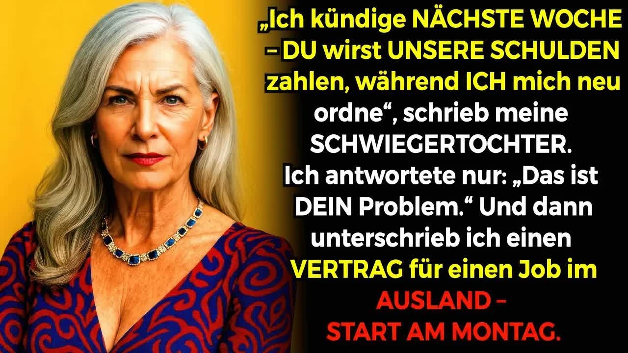 An einem Dienstagmorgen schrieb mir meine Schwiegertochter: „Ich werde nächste Woche kündigen. Du wirst unsere Schulden bezahlen, während ich mich neu orientiere.“ Keine Frage, kein Bitte, nur...