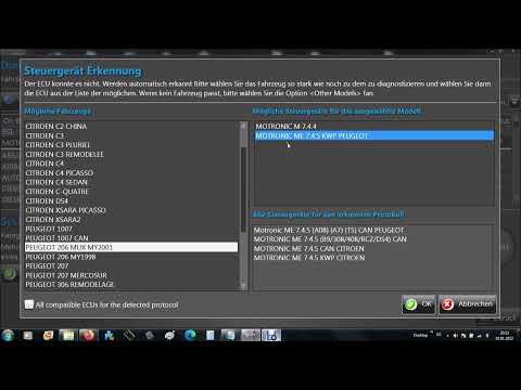 Peugeot Citroen Motorsteuergerät BOSCH ME7.4.5 Konfiguration Setup mit PSA-COM