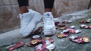 Michelle Crushing Beer Cans Fila Disruptor Hi