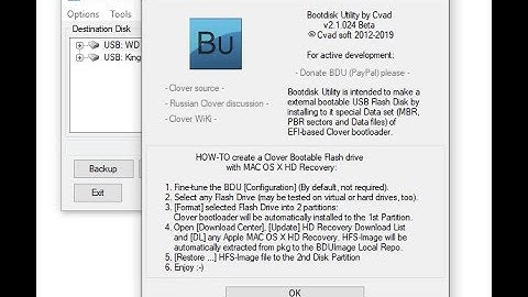 How to create Clover bootloader installer with Bootdisk Utility