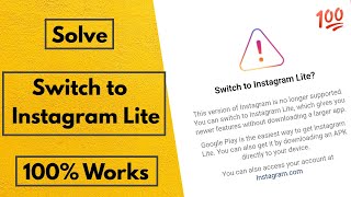 Switch To Instagram Lite Problem | instagram not opening | Fix switch to instagram lite screenshot 2