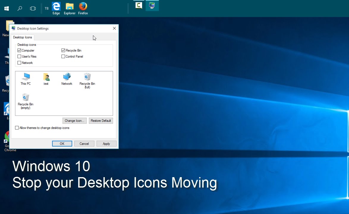 Windows Stop Desktop Icons Moving YouTube