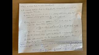 Physics of Fluids Practice Final Exam Part One (Graduate Level)