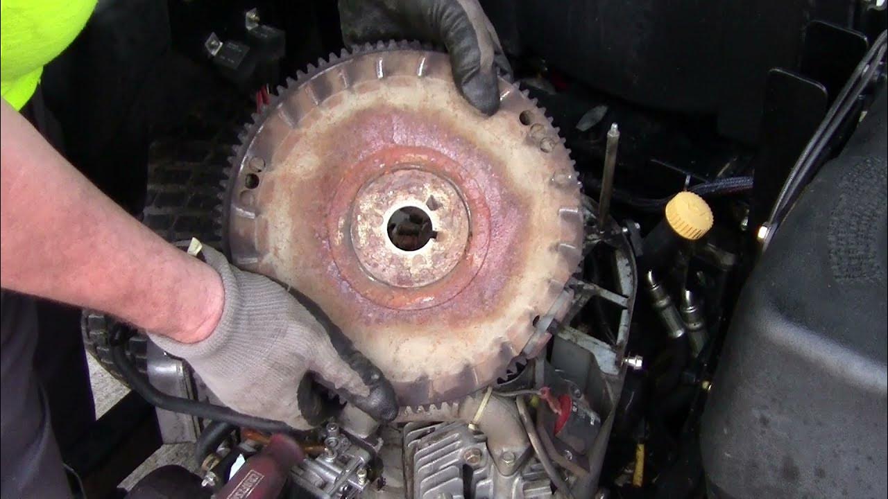 Flywheel removal on a 23hp Kawasaki engine; no puller needed. YouTube
