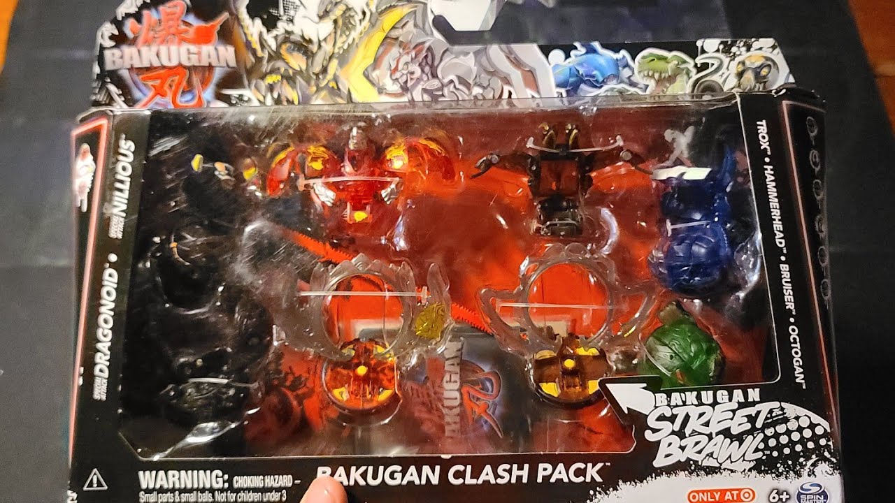 Bakugan Starter 3-Pack Spinning Action Figures, Special Attack Bruiser,  Octogan and Trox