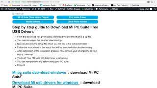 MI pc suite official download link with explained steps in detail