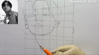 [BTS] V Drawing Tutorial 💜 | Tae-hyung Drawing Step by Step |김태형 |방탄소년단 |How to draw Boy screenshot 5