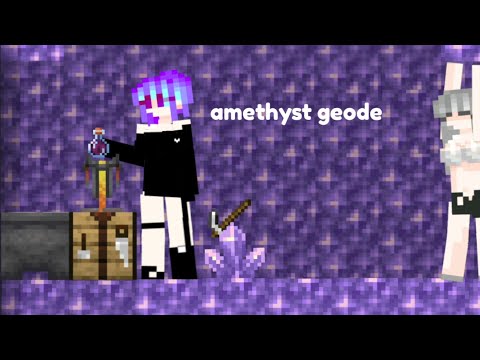 Minecraft giantess animation | amethyst geode 🔮