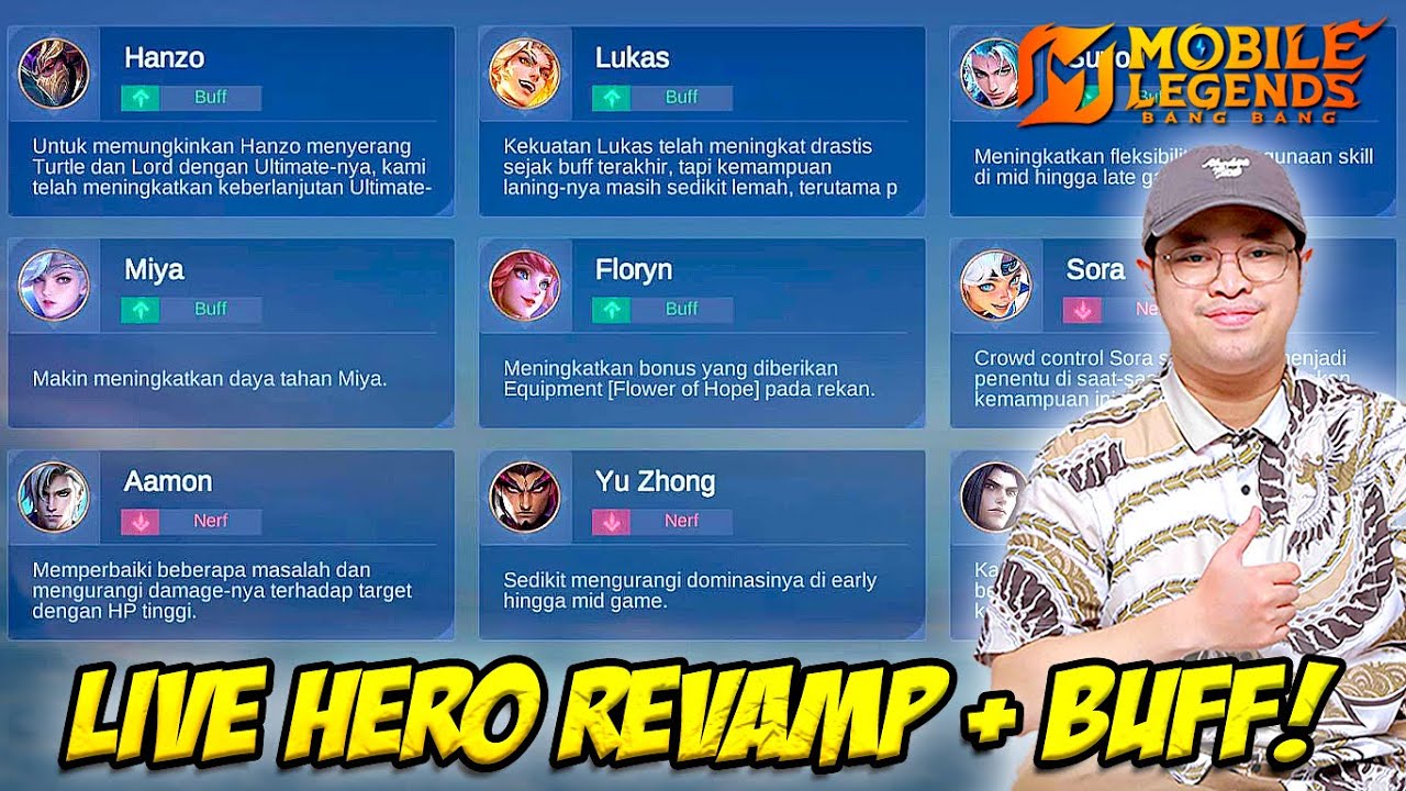 🔴LIVE ADA UPDATE PATCH NOTES RILIS❗HERO REVAMP + HERO BUFF❗PUSH RANK MYTHIC MABAR VIP❗MOBILE LEGEND