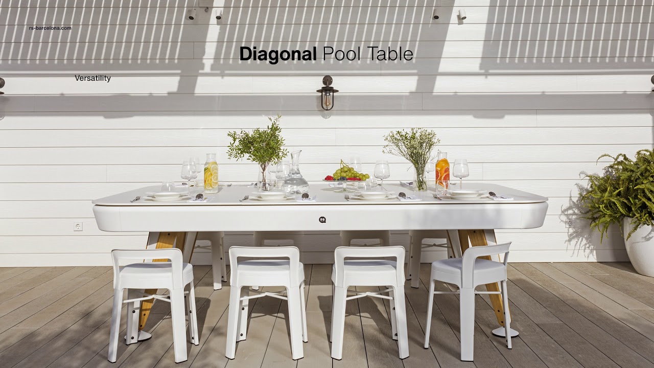 RS Barcelona Diagonal pool table outdoor on video