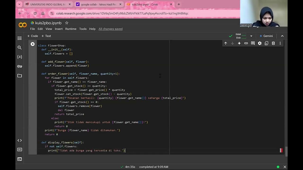 Program Toko Bunga Virtual Berbahasa Python - YouTube