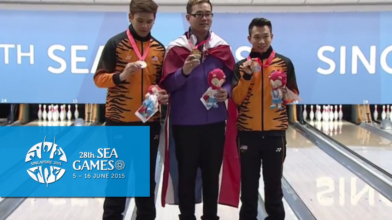 Bowling Men's Masters Victory Ceremony 28th SEA Games Singapore 2015