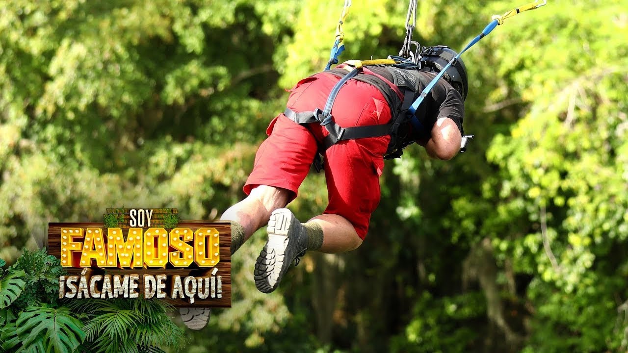 Famosos al reto individual de la silla voladora y caída al precipicio. | Soy Famoso ¡Sácame de Aquí!