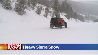 Heavy Sierra Snow Hits Roadways, Keeping Crews Busy