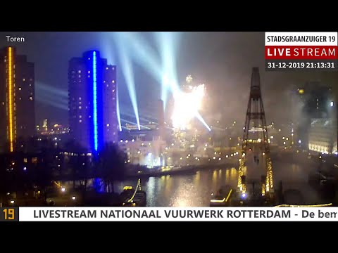 Livestream Nationaal Vuurwerk Rotterdam 2019 - 2020 - Vanaf Stadsgraanzuiger 19