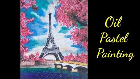 Springtime cherry blossom Trees and Eiffel Tower Painting /Step by step tutorial for beginners