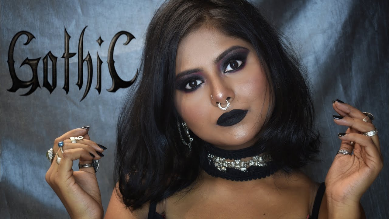 Indian brown girl tries Goth makeup look | New YouTuber | Brown - YouTube