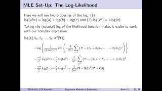 Linear Regression: MLE for Methods of Estimation