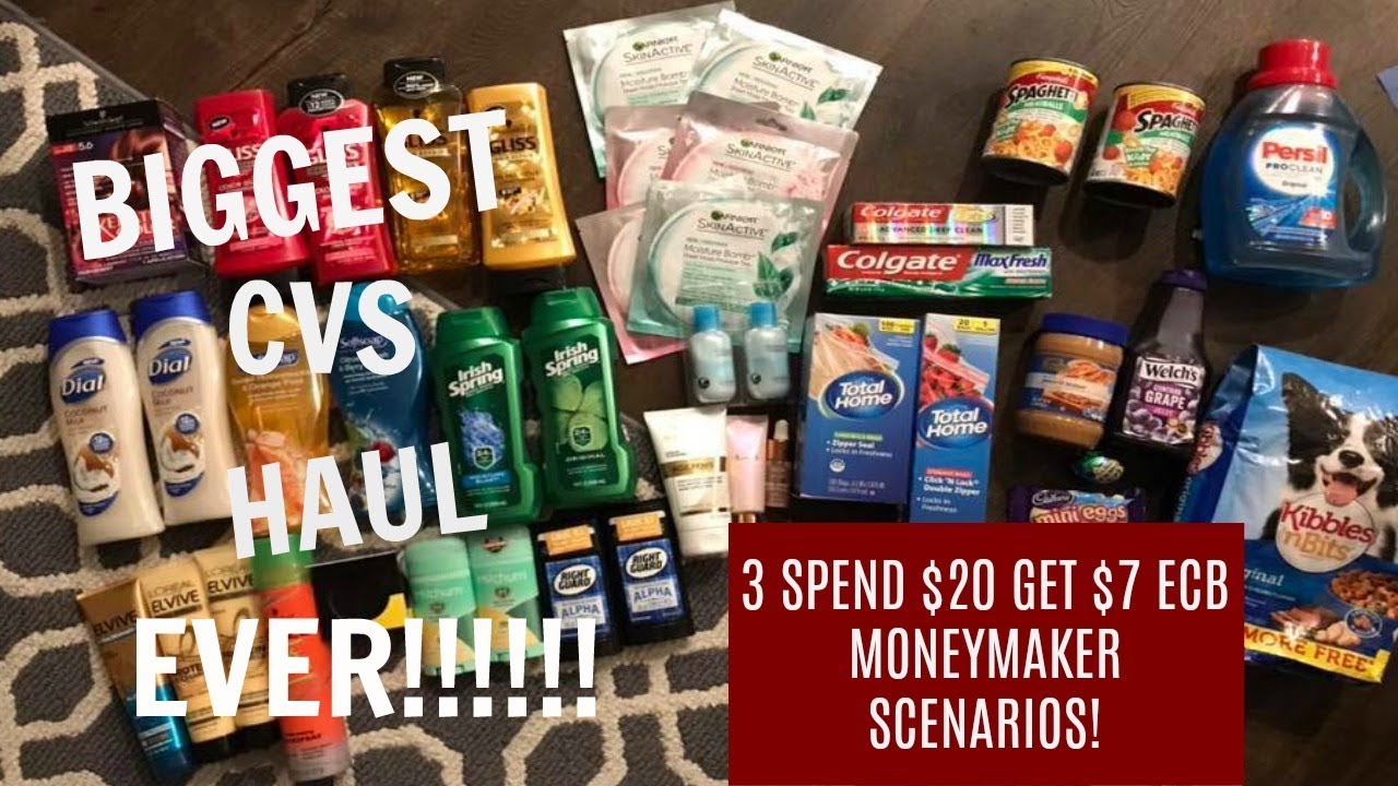3 Moneymaker Spend 20 Get 7 Scenarios BIGGEST CVS HAUL EVER YouTube