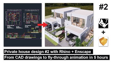 [Architecture expressed] Private house design #2 with Rhino + Enscape - Full process