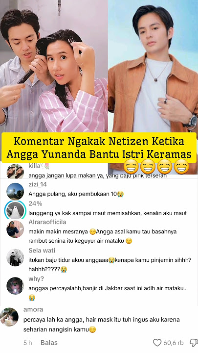 Komentar Kocak Netizen Ketika Angga Yunanda Bantu Istri Keramas