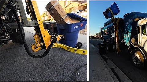 Automatic Side Loader Garbage Truck IN ACTION! 4K | UHD