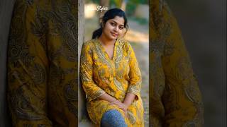 Elegant Yellow Paisley Kurti & Grey Leggings Look For Women