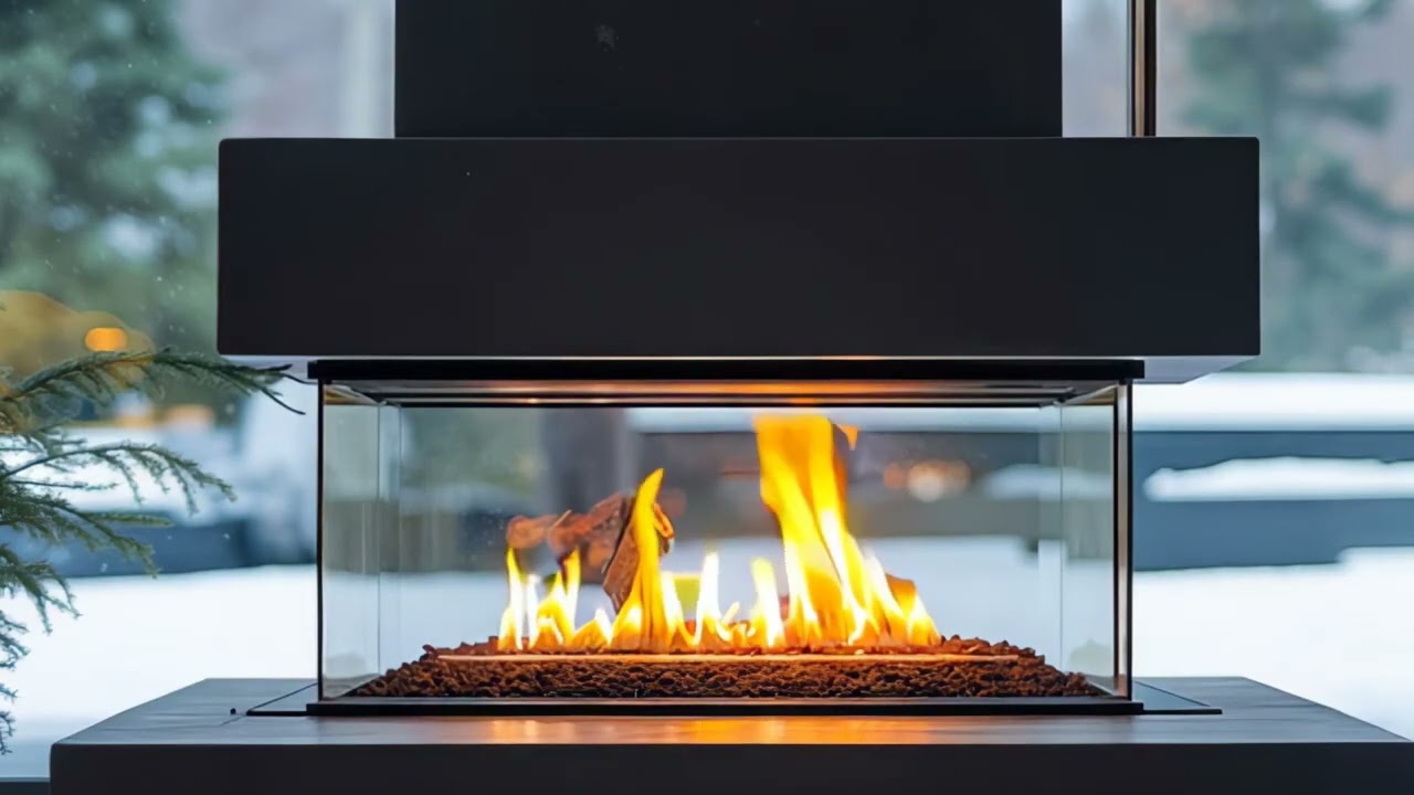 Cheminée Moderne 4K 🔥 Feu Relaxant & Ambiance Cocooning | @music_déco