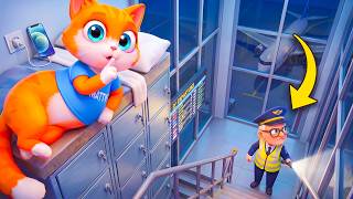 Hiding OVERNIGHT In A SECRET BASE In The AIRPORT! - I Am Cat VR