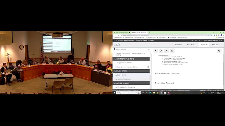 South Summit School Board Meeting