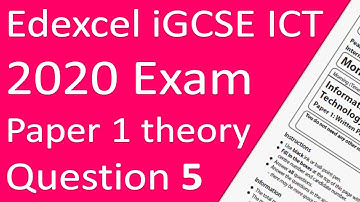 Edexcel iGCSE ICT 2020 Paper 1 Question 5