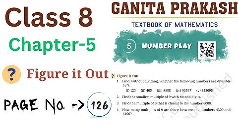 Class 8 Maths Chapter 5 Figure it out page number 126 | Divisibility by 9 