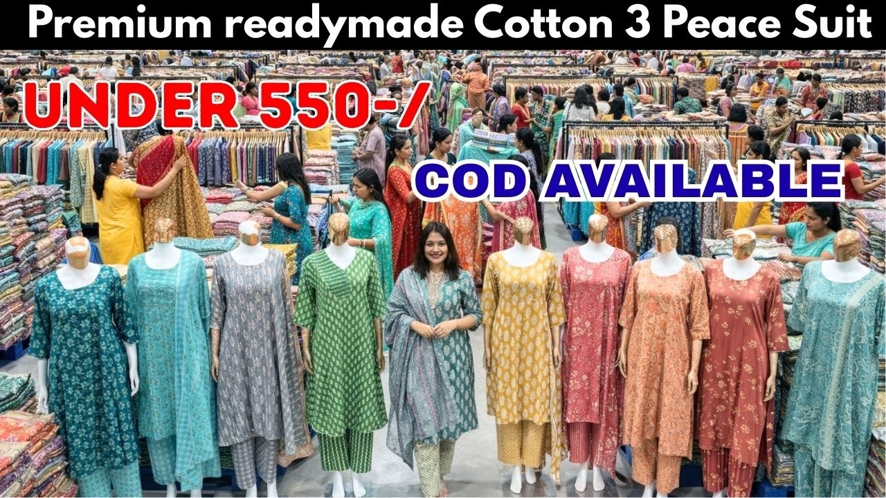 Cotton 3 peace Suit / Latest Summer Special Cotton Suit /Surat Raedymade Suit Wholesale Market/ Suit