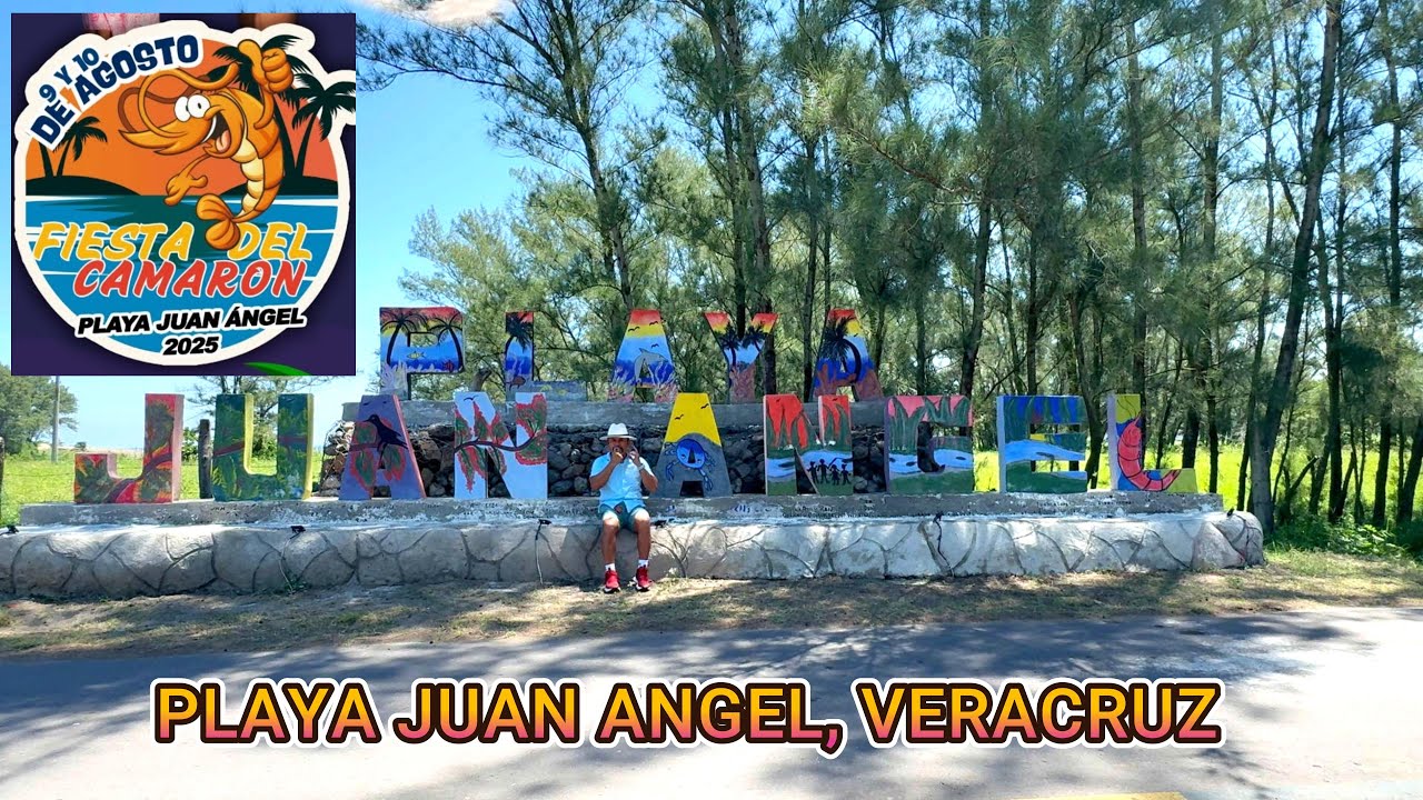 FIESTAS DEL CAMARON EN PLAYA JUAN ANGEL VERACRUZ, RECORRIDO POR LA PLAYA