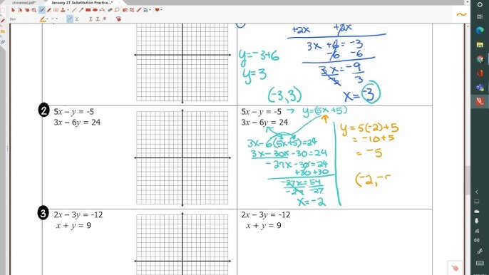 Graphing Vs Substitution Worksheet - Worksheets Printable Free