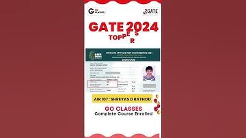 GO Classes GATE 2024 TOPPERS RESULT REACTIONS : AIR 107 SHREYAS D RATHOD #goclasses #gate2024 #gate