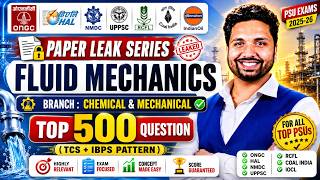 Top 500 Fluid Mechanics MCQs | Chemical & Mechanical Engineering | PSU Exam 2026 | TCS + IBPS Pat...