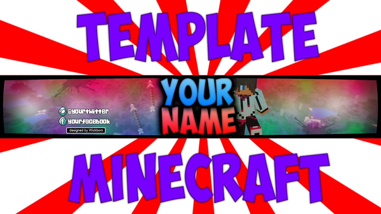 Speed Art 8 Template Banner Editable De Minecraft Youtube