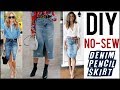 DIY: How To Make a Denim Pencil Skirt - NO-SEW!! - by Orly Shani